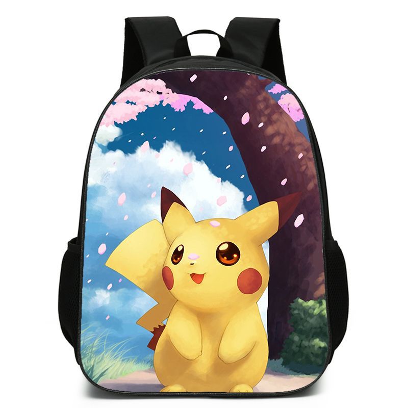 3d跨境印花皮卡丘书包双肩背包斜挎包笔袋中小学生精灵宝可梦