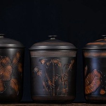 茶叶罐云南茶缸大容量密封家用储茶罐陶瓷普洱茶功夫茶具