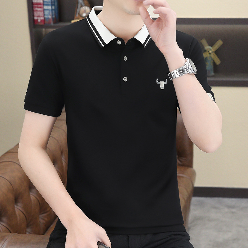 2024夏季新款polo男士衬衫商务休闲翻领衬衣-阿里巴巴