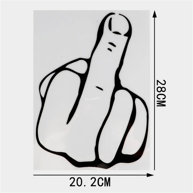 手指竖中指车贴颜色:黑色,白色规格:单张【无袋子包装】尺寸:18cm,23