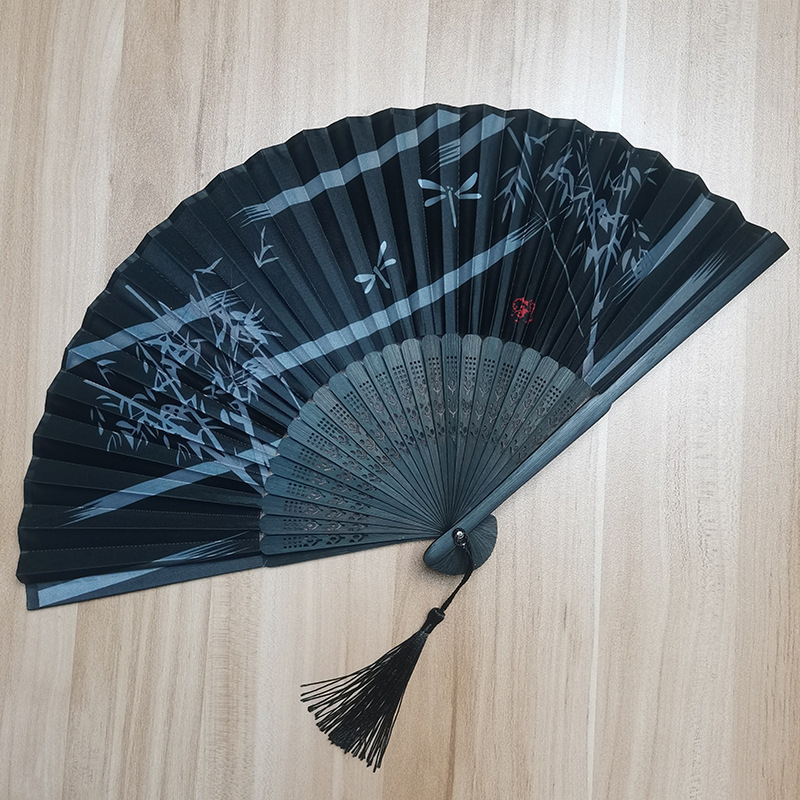 Japanese Folding Fan Antique Style Chinese Ancient Style Student Raw Silk Fan Craft Gift Ladies Dance Fan Factory Wholesale