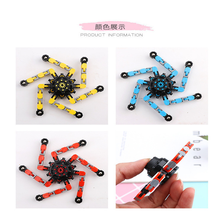 Fingertip Machinery Relieving Spinning Top Transformable Mecha Chain New Exotic DIY Alloy Decompression Fidget Spinner Toy