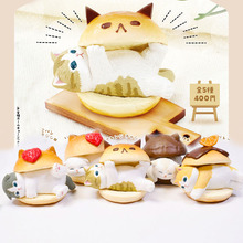 可爱的汉堡夹心小猫咪扭蛋福猫夹心面包收藏模型玩具
