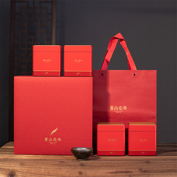 500克4罐一斤黄山毛峰礼盒空包装手提盒茶叶礼盒空盒子高档礼品盒