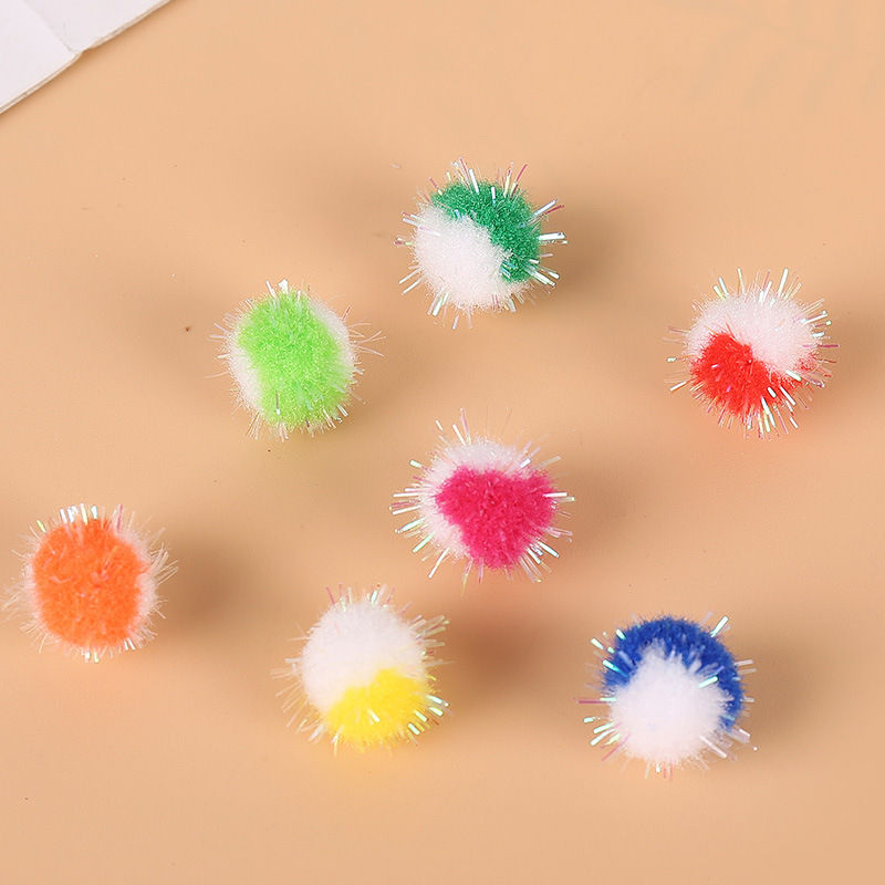 Cross-Border 1.5cm Mixed Color Gold Leaf Polypropylene Fiber Small Hair Ball DIY Handmade Clothing Home Textile Accessories Accessories Pompons Customization