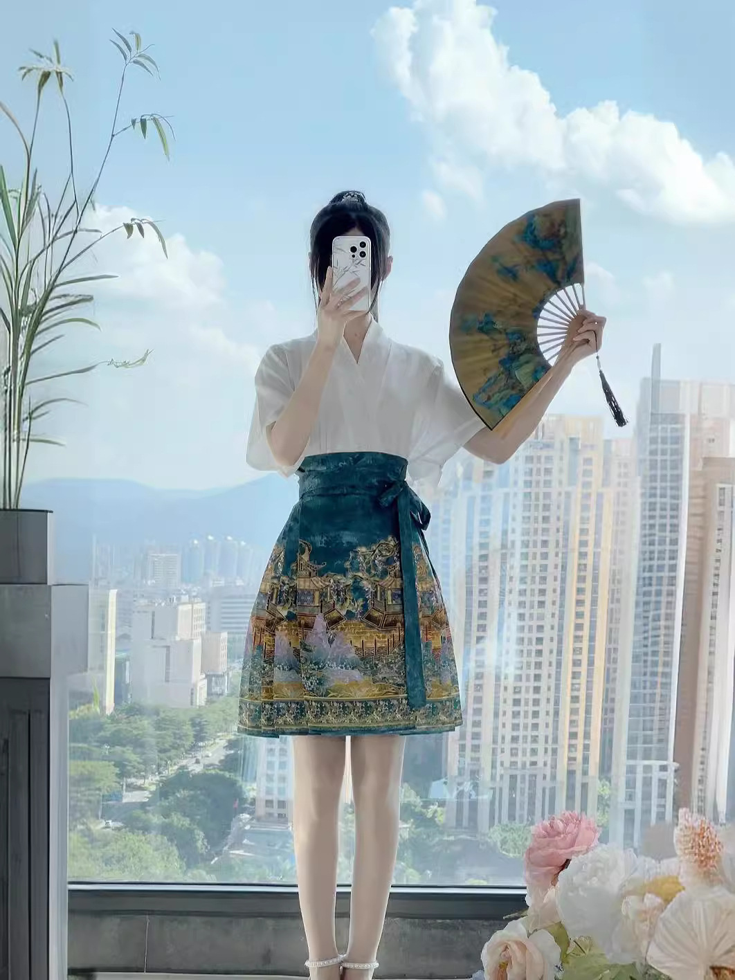 2024 short summer horse-face skirt chinese style daily changming improved commuter hanfu