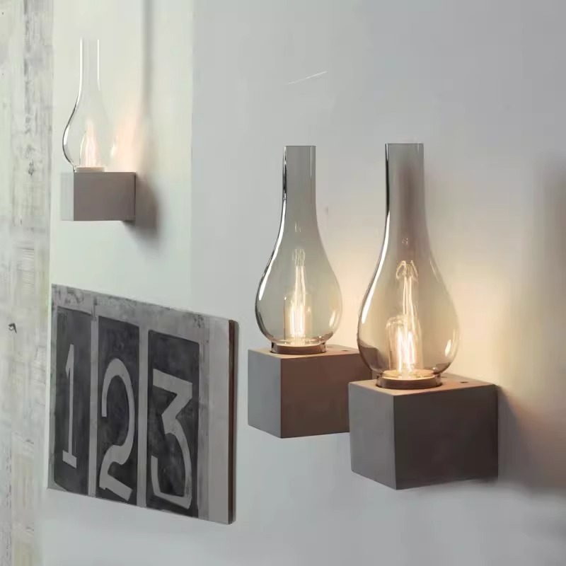 酒店走廊过道壁灯网红爆款现代简约设计师复古餐厅蜡烛壁灯玻璃灯