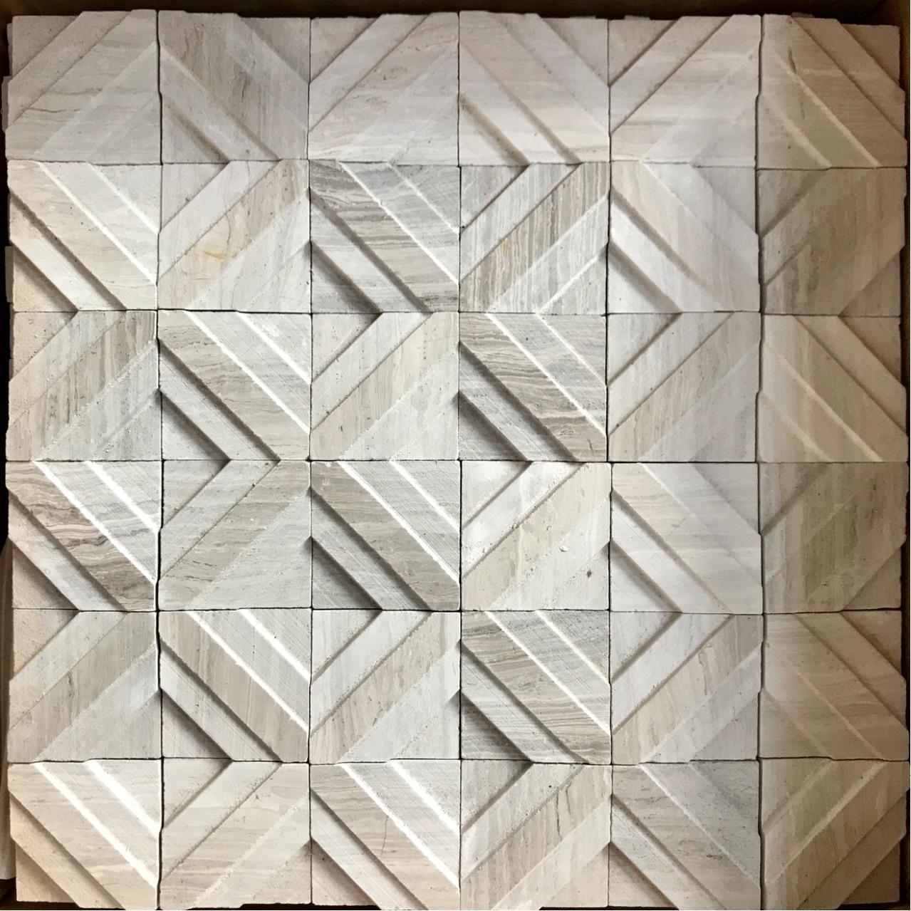 云浮石材马赛克瓷砖拼图 天然大理石洞石 背景墙 石材小花砖