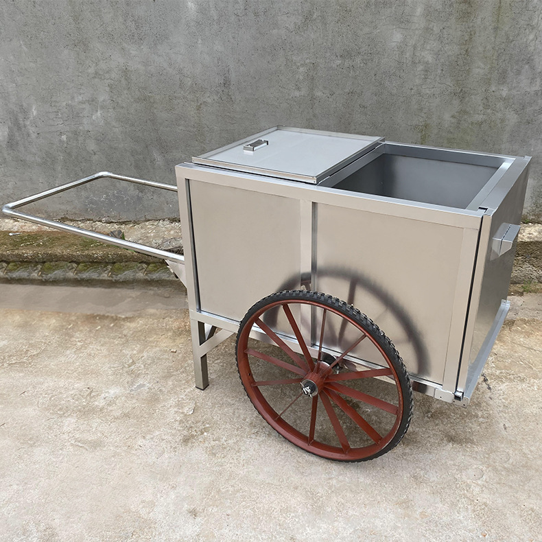 定制加工环卫手推车市政街道环卫清洁人力手推垃圾车不锈钢带盖子