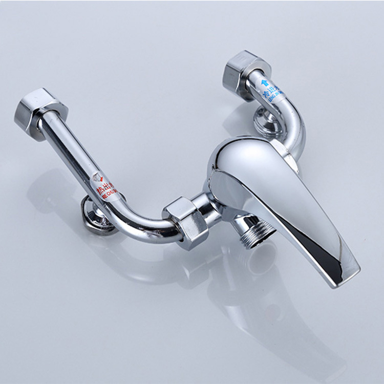 锌合金u型弯管电热水器混水阀 明装冷热开关淋浴龙头进水管配件