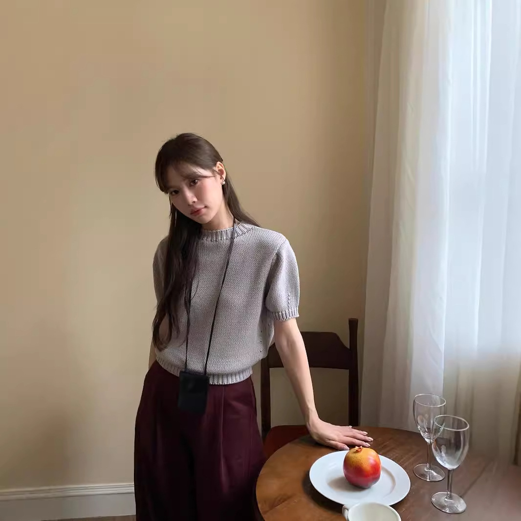 vivis type女装2024秋季南城新款时尚ins风女款短袖针织衫-阿里巴巴