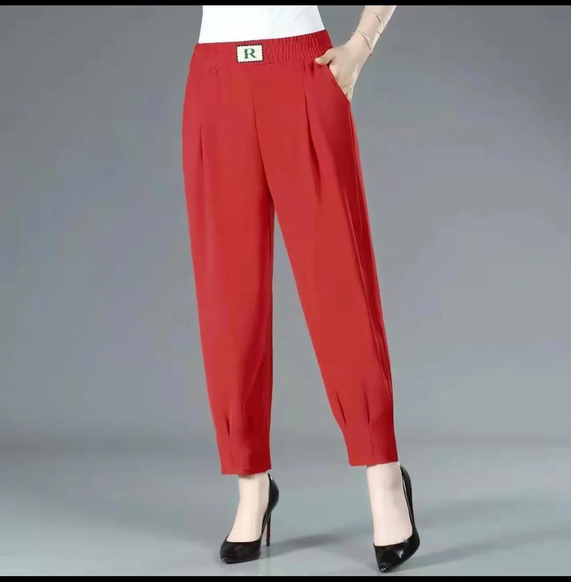 Tiktok Same Style 2023 Spring/Summer Harem Pants Women's Thin Women's Mom Pants Large Size Loose Slimming Fashionable All-Matching Pants