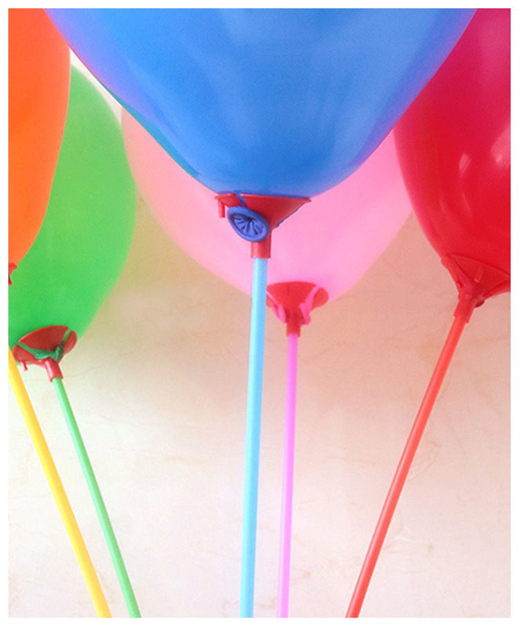 跨境批发气球杆托气球配件加长加厚手持气球杆子帽拖杆支撑气球杆