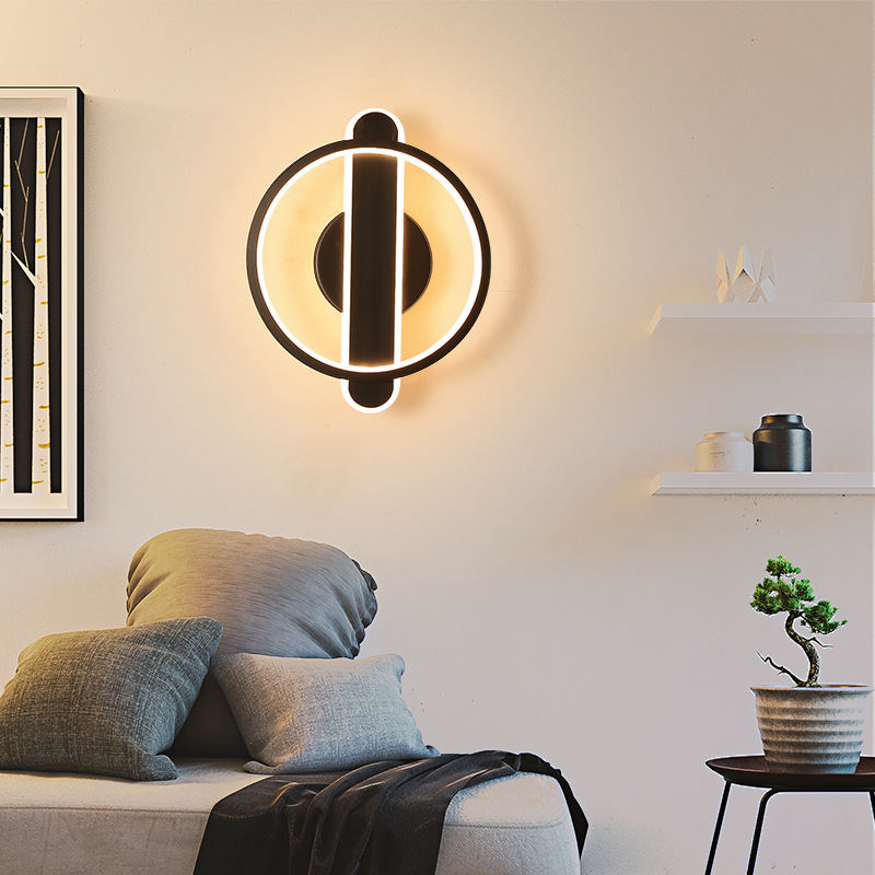 壁灯床头创意简约现代家用卧室灯北欧风格过道走廊背景墙壁灯具