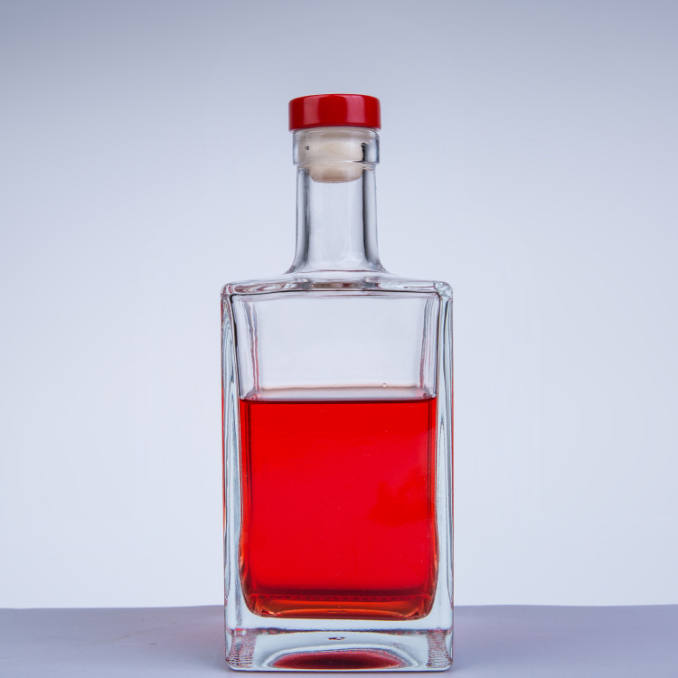 700ml方形小酒瓶白酒瓶透明玻璃酒瓶子烤花蒙砂丝印可自定义瓶形
