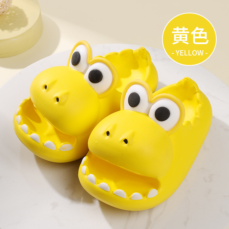 Cute Dinosaur Home Non-Slip Thick-Soled Children's Slippers Summer Boys Girls Eva Closed Toe Baby Outerwear Sandals