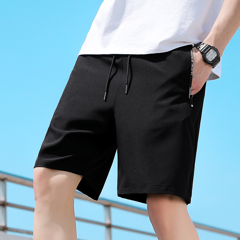 Shorts Men's Summer New Fifth Pants Men's Solid Color Straight Quick-Drying Ice Silk Leggings Korean Style Fashion Brand plus Size Beach Pants