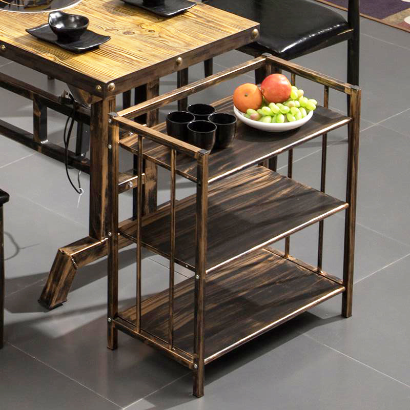 火锅店菜架串串香烧烤摆放菜架餐厅厨房置物架推车蔬菜架铁艺三层