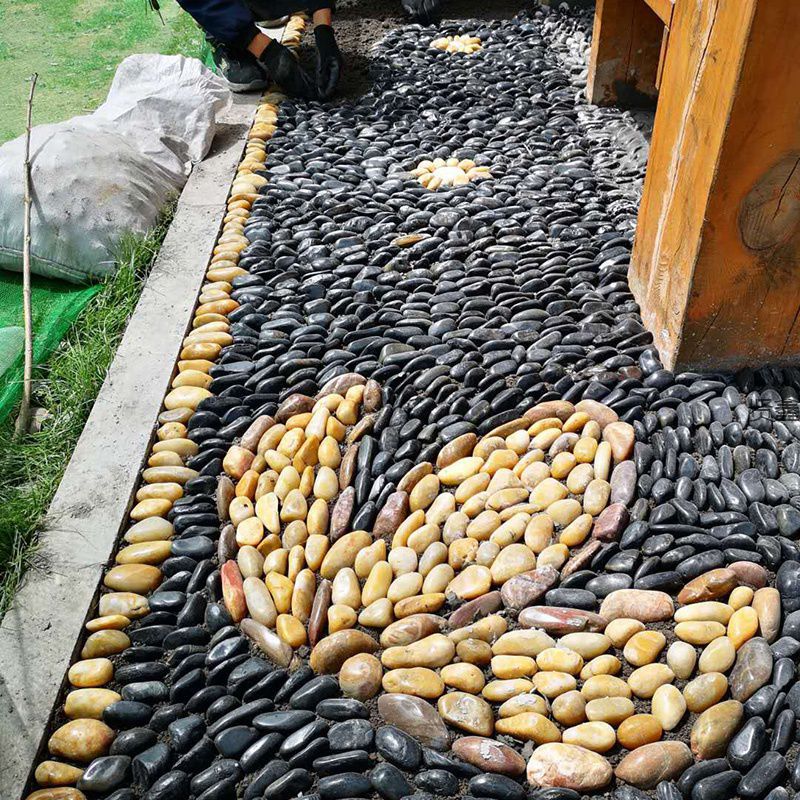 天然大鹅卵石庭院铺路铺地鹅暖石石头花园园林园艺家用造景鹅软石