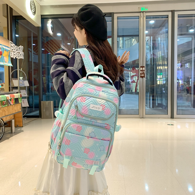 New Backpack Fashion Japanese and Korean Printed Backpack Primary School Student Junior High School Student Backpack Schoolbag Computer Bag