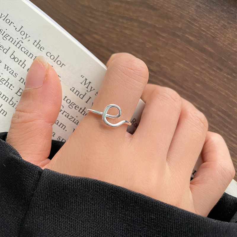 Zhiyun 925 Silver Ring Personality Ins Cold Style Hand Jewelry Female Popular Open Letters Ring Non-Fading Wholesale