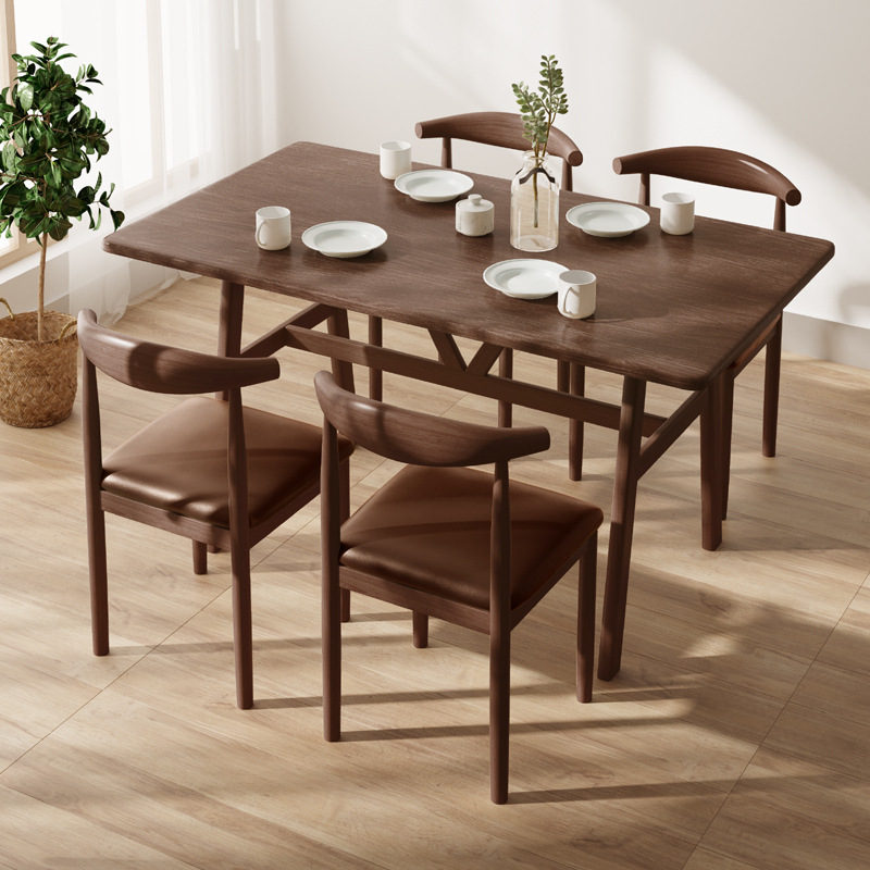 简易餐桌椅子家用小户型歺桌子吃饭长方形餐桌椅组合简约饭桌商用