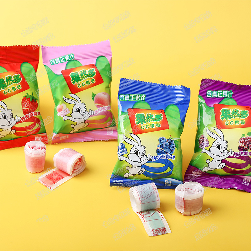 果然多cc果卷整袋13g*30包 水果味卷卷糖果怀旧零食儿童凝胶软糖