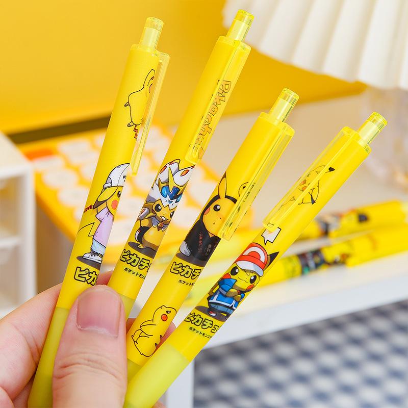 Cartoon Pikachu Press Gel Pen Creative Pet Elf Student Press Ball Pen Student Studying Stationery Supplies