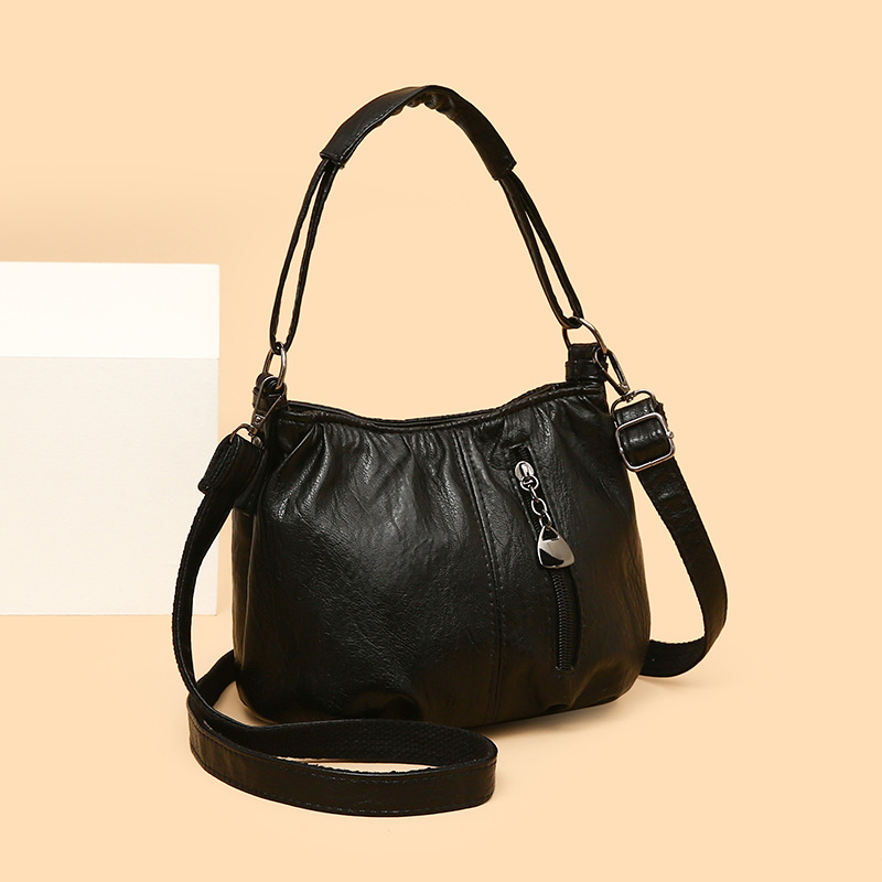 新款女包软皮小包包女四季休闲百搭中年妈妈手提包PU皮单肩斜挎包