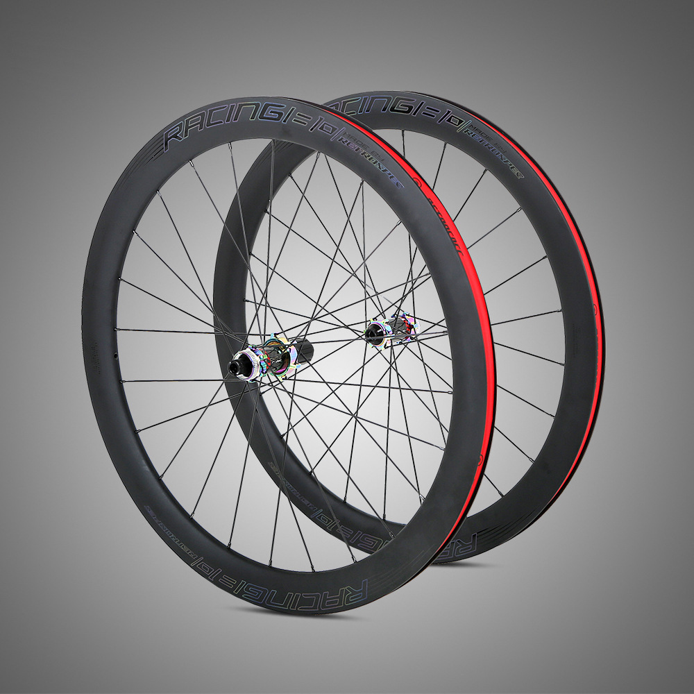 retrospec碳纤维桶轴公路车轮组中锁碟刹花鼓50mm车圈自行车轮毂