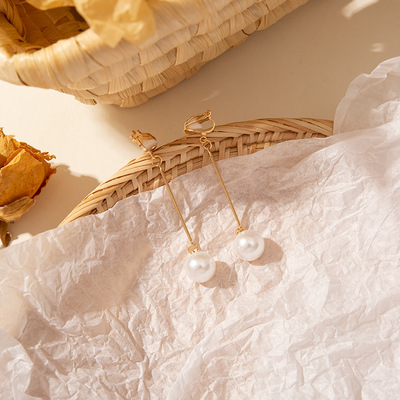 Elegant Painless Ear Clip without Pierced Female Retro Fairy French Style Mori Clip-on Earrings Super Fairy Drop Earrings