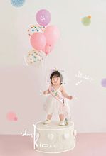 儿童摄影服装宝宝周岁照拍照服装白色裙女孩一岁生日场景主题道具