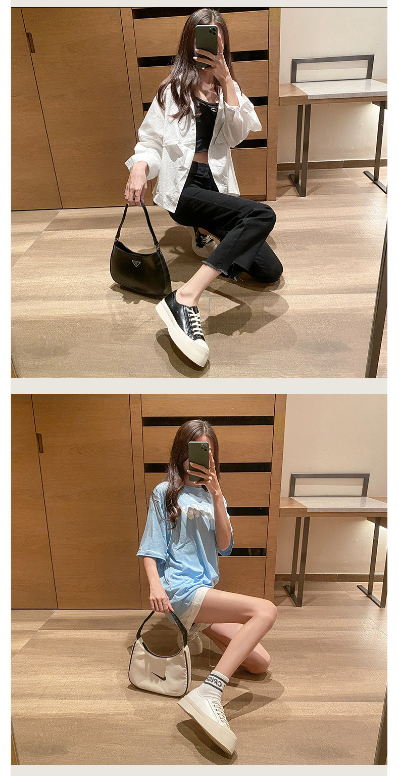 mona张绮贤同款休闲鞋女2021女鞋秋季大头运动小白鞋厚底松糕板鞋