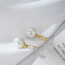 法式简约珍珠耳钉复古时尚宫廷风锆石耳环气质精致小巧耳饰女士