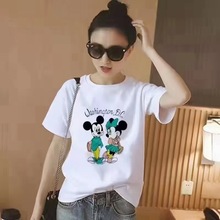印花T恤衫男女新款夏装韩版时尚圆领带动漫图案短袖厂家直销