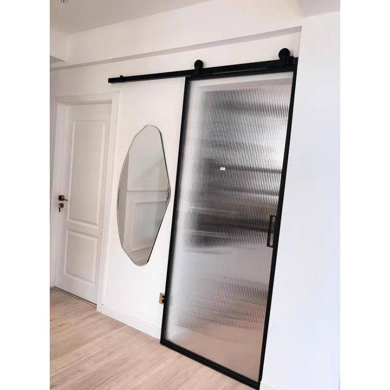 16极窄边框极简厕所单轨吊轨吊趟铝合金厨房玻璃推拉门移门谷仓门