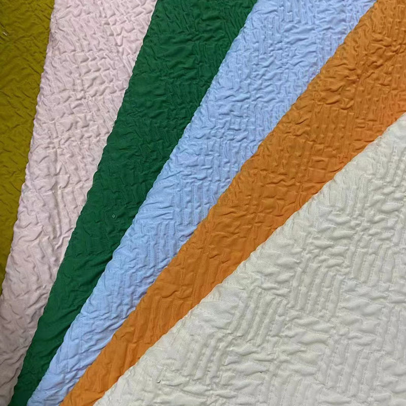 2022新品3d立体压花肌理布料外套服饰饰品面料复合压皱起泡面料