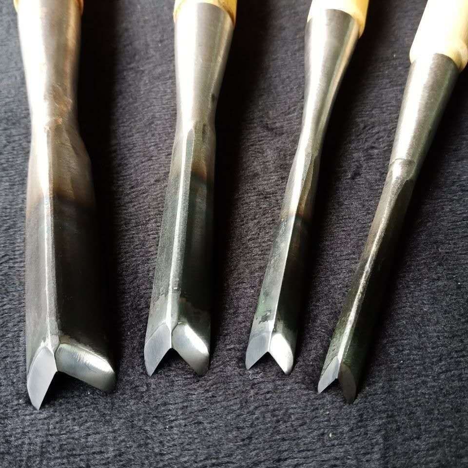 雕花匠雕刻刀木雕根雕工具 线刀 磨好带把 打坯v型三角刀到手可用