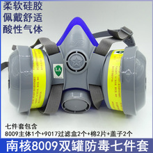 南核8009双罐防毒面具七件套配9017酸性气体9013有机气体喷漆异味