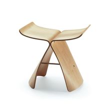 丹麦蝴蝶凳换鞋凳个性简约北欧装饰椅子创意现代椅原木色实木矮凳