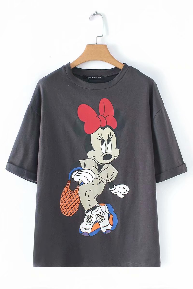 欧美夏季女装新款米奇印花短袖t恤 女