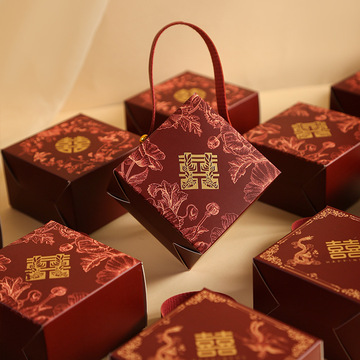 2024新款喜糖盒结婚喜糖盒子婚礼礼盒糖果包装袋高级感伴手礼空盒