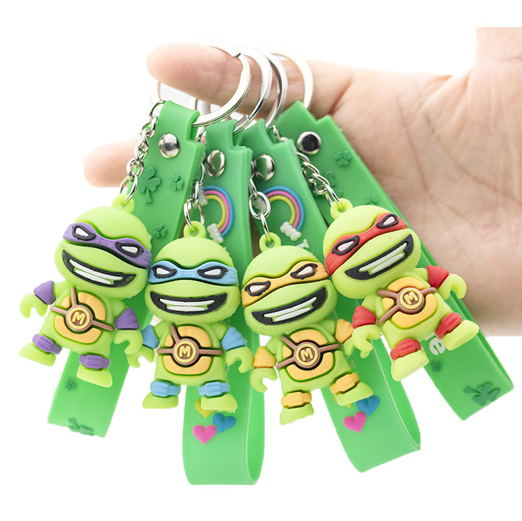 Creative Cartoon Ninja Turtle Keychain Activity Gift Epoxy Key Chain Handmade Toy Opening Drainage