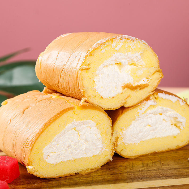 奶油卷蛋糕童年奶油卷老式奶油卷网红夹心爆浆蛋糕瑞士卷泡芙零食