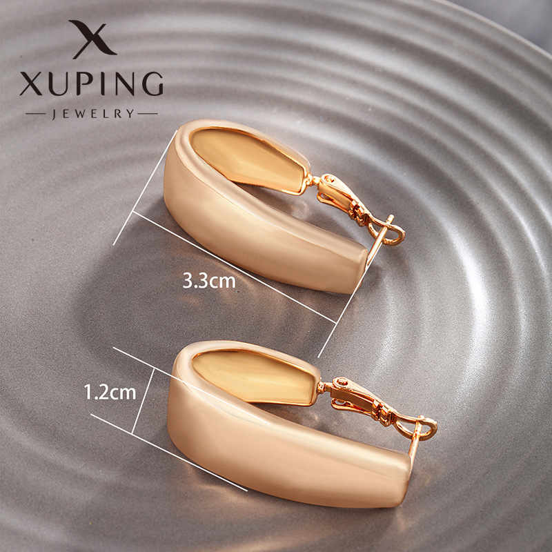 xuping jewelry affordable luxury style atmospheric geometric glossy metal earrings high sense personalized cold style graceful earrings women