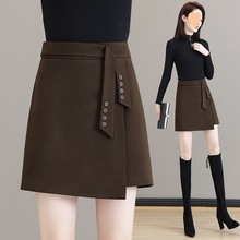 2024秋冬季新款设计感a字半身裙女高腰显瘦包臀一步西装不规则裙