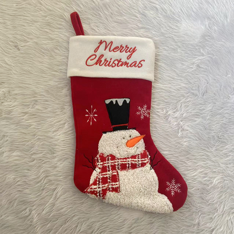 Hot Sale Christmas Stockings Christmas Gift Christmas Cartoon Pattern Snowman Christmas Decoration Christmas Pendant Saint