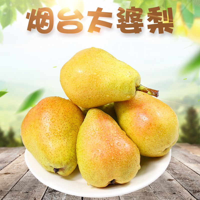 山东烟台太婆梨 代发5斤大果新鲜软梨子多汁甜鸭梨非彩虹梨-阿里巴巴