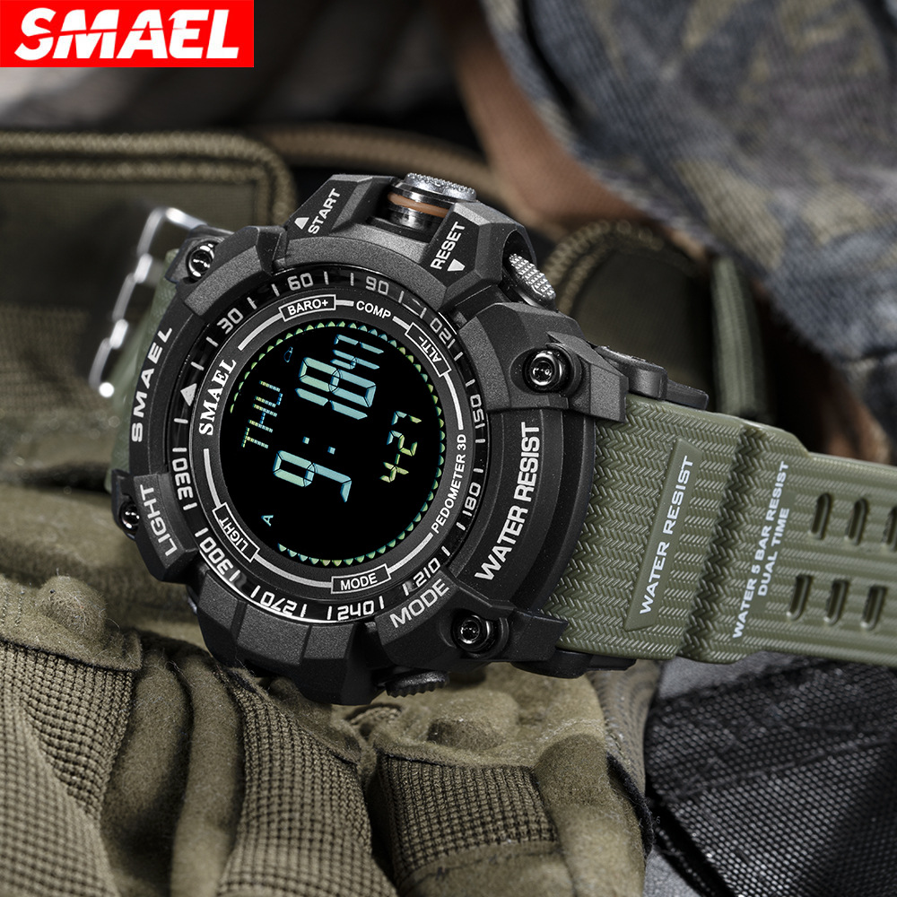 smael斯麦尔战术手表男士户外军用电子手表防水多功能大表盘手表