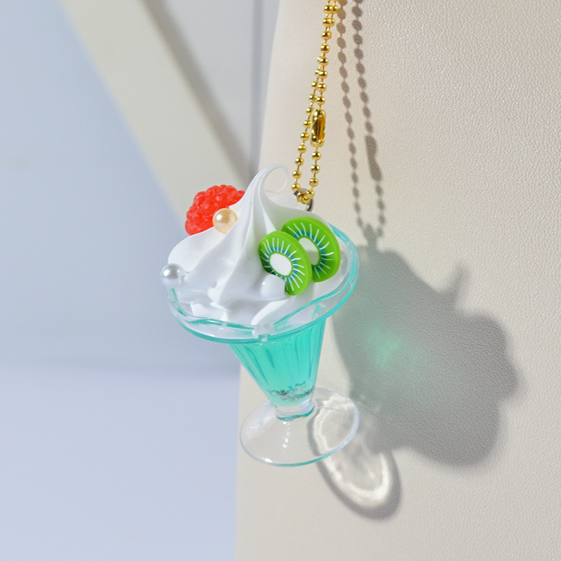Simulation Miniature Candy Toy Cup Props Fun Emulational Fruit Dessert Ice Cream Cup Simulation Food Model Pendant